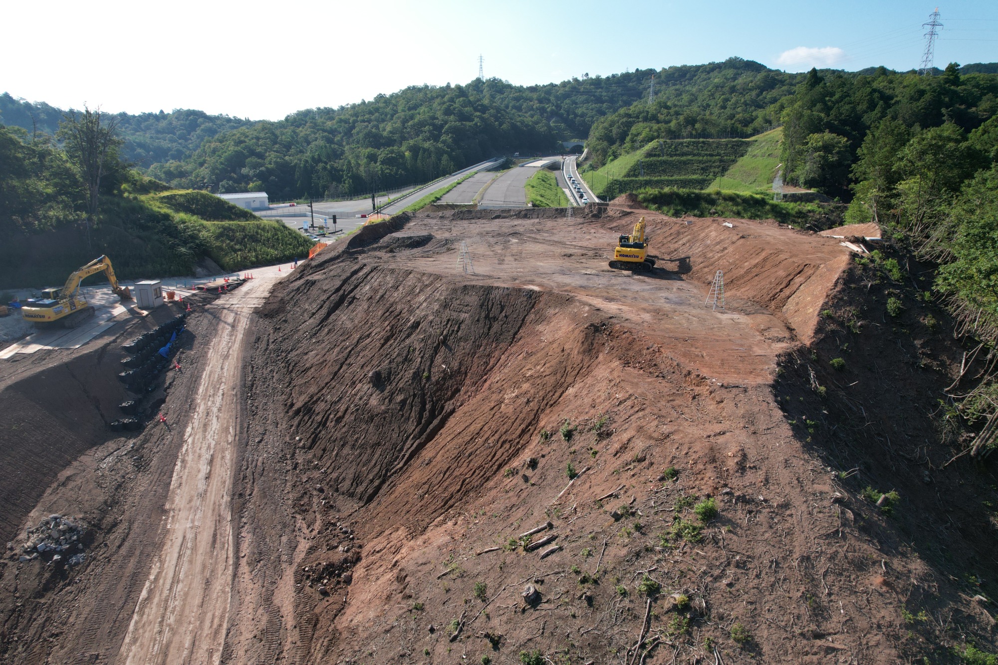 9月8日【Ｒ７豊岡道路２期戸牧地区工事用道路設置工事】（8月の施工状況）